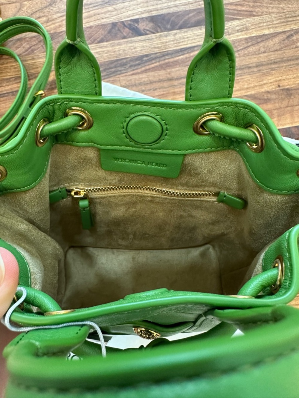 NWT - Veronica Beard - Mini Goody Bag - in Lemon Grass Green - Picture 3 of 15